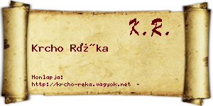 Krcho Réka névjegykártya